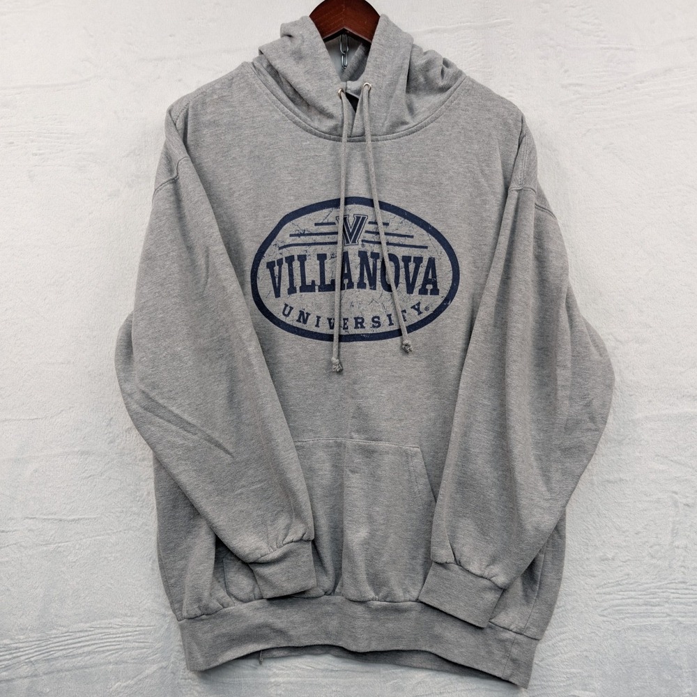 VTG MV Sport Villanova University Hoodie Men's XL Gray Campus Pullover Boxy Y2K